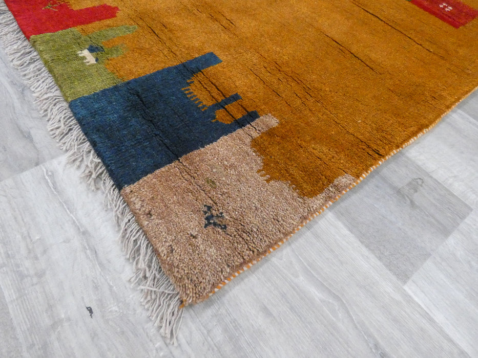 Authentic Persian Hand Knotted Gabbeh Rug Size: 189 x 113cm- Rugs Direct
