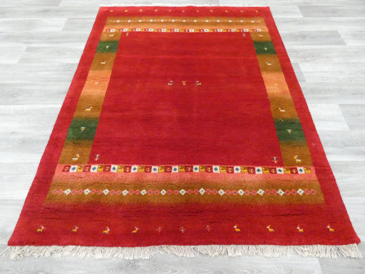 Authentic Persian Hand Knotted Gabbeh Rug Size: 196 x 153cm- Rugs Direct