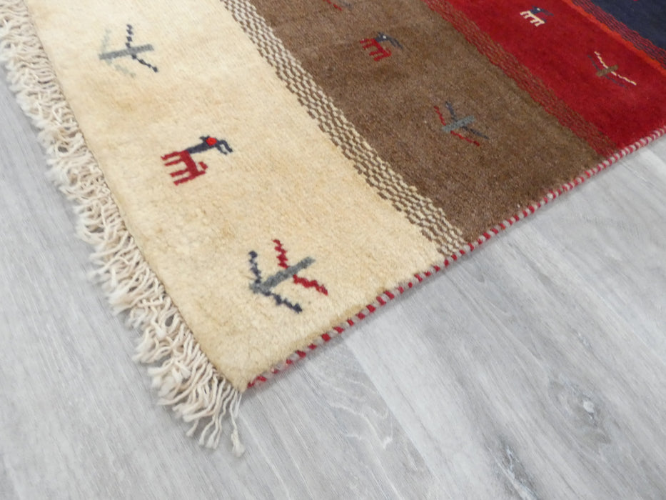 Authentic Persian Hand Knotted Gabbeh Rug Size: 116 x 77cm- Rugs Direct