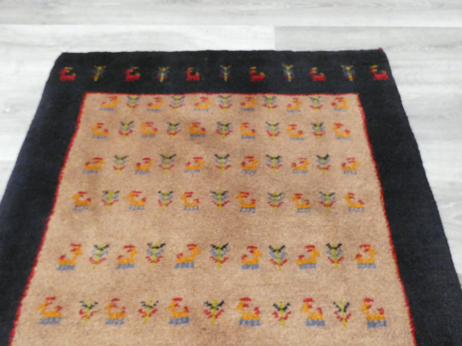 Authentic Persian Hand Knotted Gabbeh Rug Size: 123 x 77cm- Rugs Direct