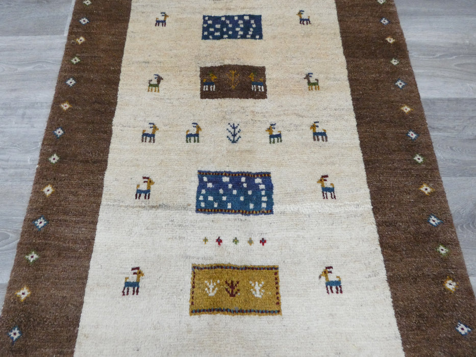 Authentic Persian Hand Knotted Gabbeh Rug Size: 118 x 84cm- Rugs Direct