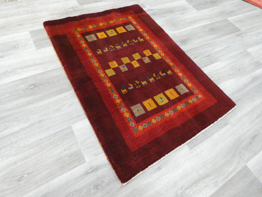 Authentic Persian Hand Knotted Gabbeh Rug Size: 123 x 83cm- Rugs Direct