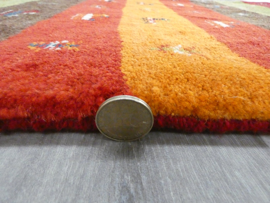 Authentic Persian Hand Knotted Gabbeh Rug Colour Size: 90 x 62cm- Rugs Direct
