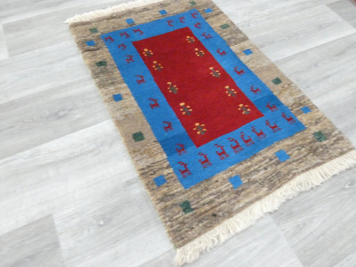 Authentic Persian Hand Knotted Gabbeh Rug Size: 88 x 59cm