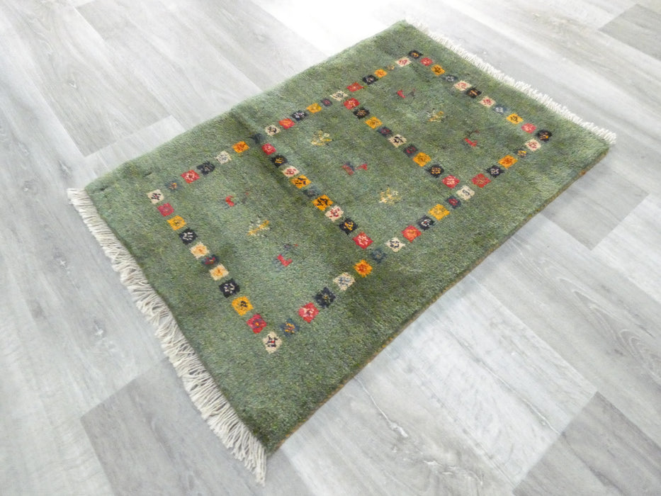 Authentic Persian Hand Knotted Gabbeh Rug Size: 85 x 60cm- Rugs Direct