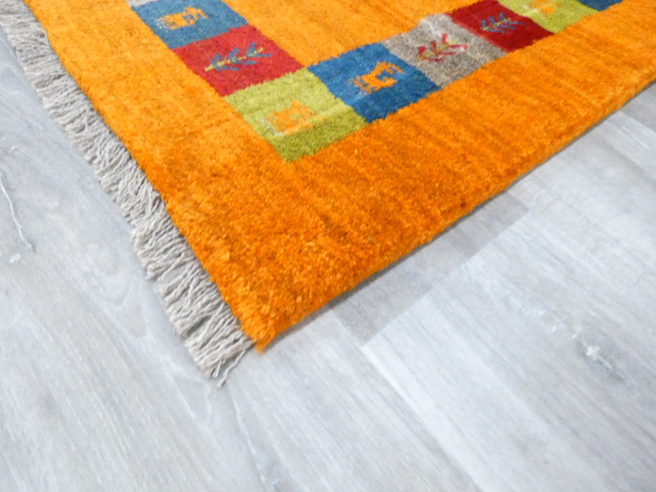 Authentic Persian Hand Knotted Gabbeh Rug Size: 88 x 61cm- Rugs Direct