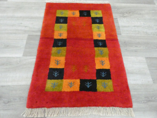 Authentic Persian Hand Knotted Gabbeh Rug Size: 91 x 63cm- Rugs Direct