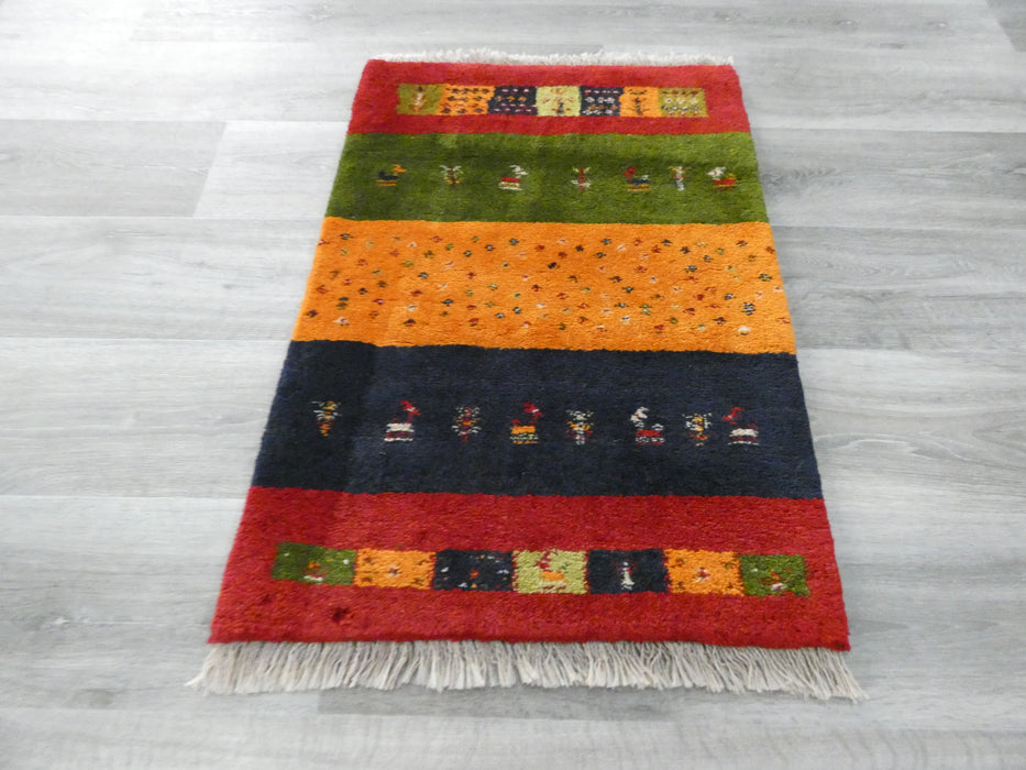 Authentic Persian Hand Knotted Gabbeh Rug Size: 85 x 60cm — Rugs Direct