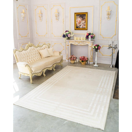 Luxurious Designer Beige & Bone Colour Rug - Rugs Direct