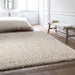 Twilight Shaggy Linen and White Colour Rug - Rugs Direct