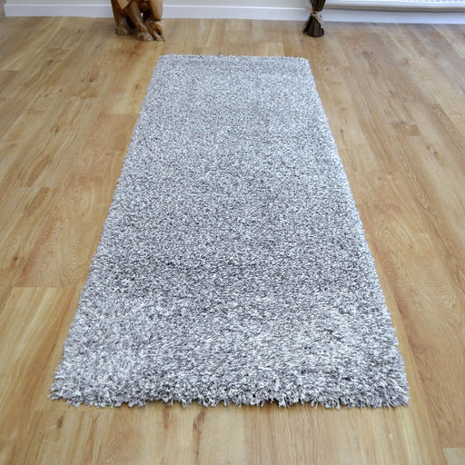 Twilight Shaggy Pearl Silver Ivory Mix Hallway Runner 80cm Wide x Cut to Order - Rugs Direct