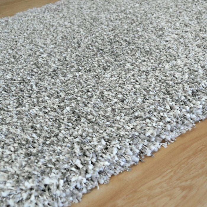 Twilight Shaggy Pearl Silver Ivory Mix Hallway Runner 80cm Wide x Cut to Order - Rugs Direct