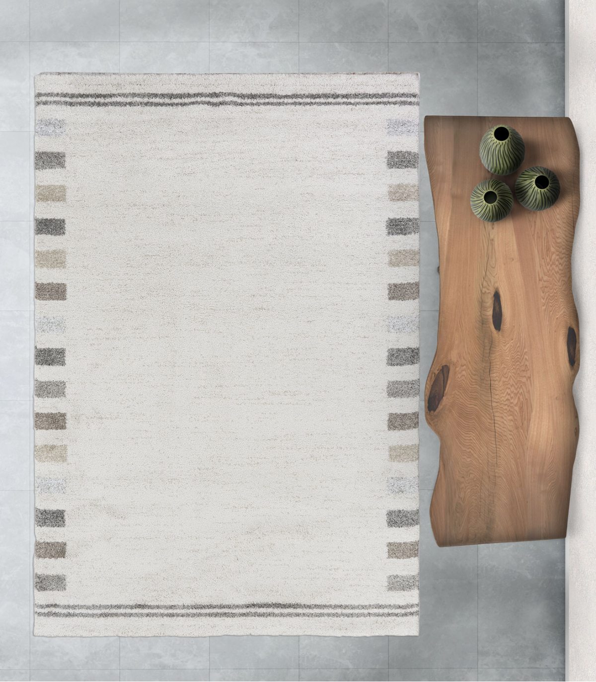 Border Design Mehari Shaggy Rugs — Rugs Direct