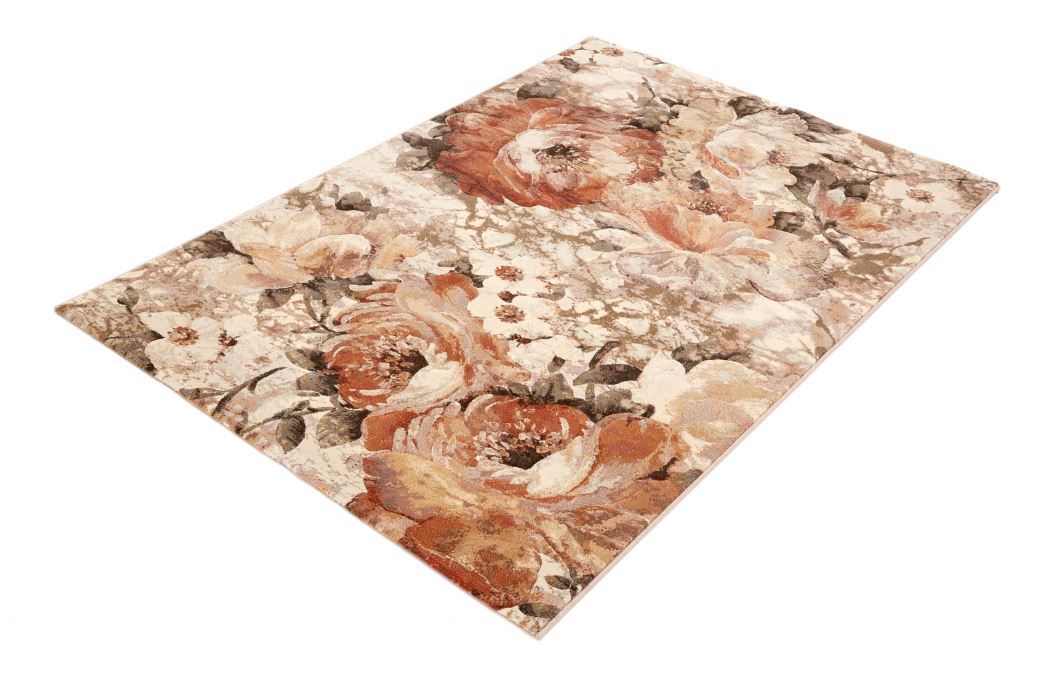 Rustic Colour Floral Style Argentum Rug Size: 133 x 195cm-Modern Rug-Rugs Direct
