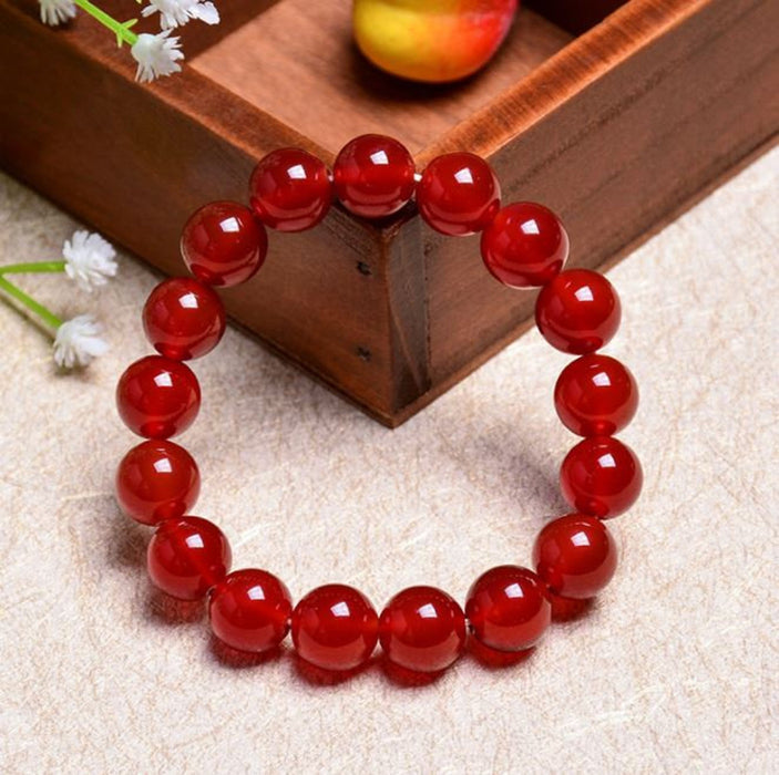 Red Agate Bead Stone Bracelet - Rugs Direct