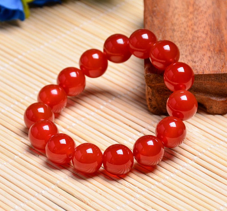 Red Agate Bead Stone Bracelet - Rugs Direct