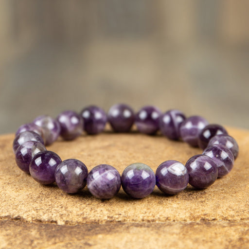 Natural Amethyst Purple Gemstone Healing Bracelet 10MM - Rugs Direct