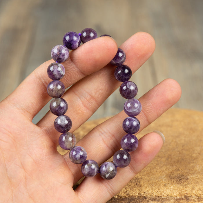 Natural Amethyst Purple Gemstone Healing Bracelet 10MM - Rugs Direct