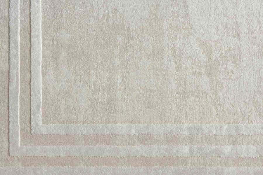 Bone Color Rug Soft Beige Framed Minimalist Contemporary Designer Rug — Rugs Direct