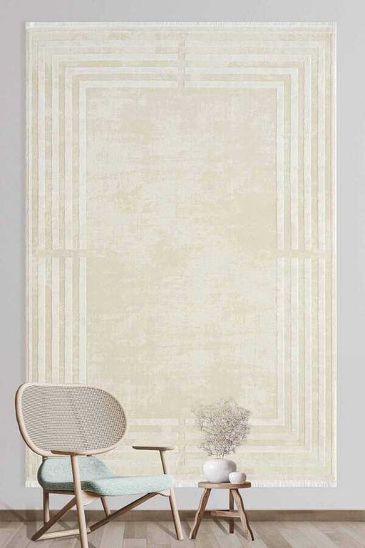 Luxurious Designer Beige & Bone Colour Rug - Rugs Direct