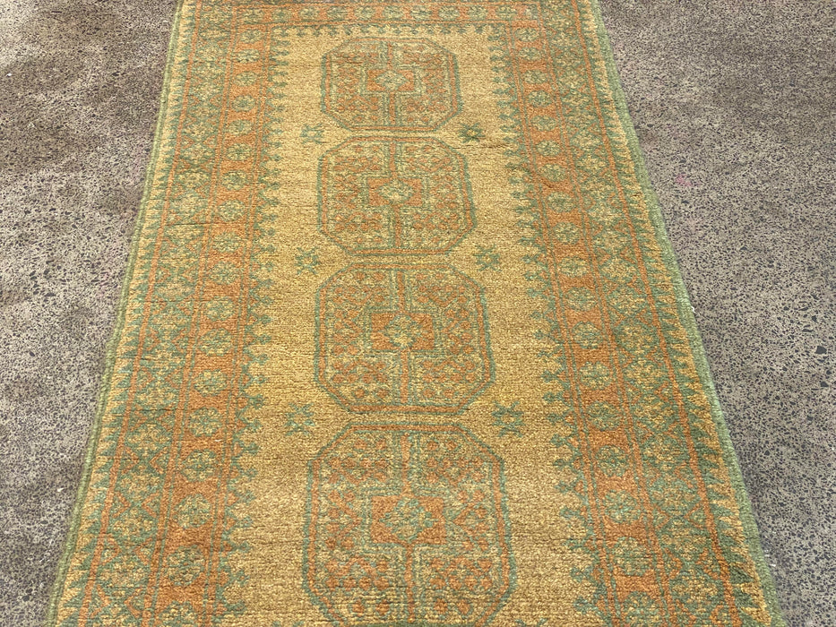 Afghan Hand Knotted Turkman Hallway Runner Size: 284 x 80cm - Rugs Direct