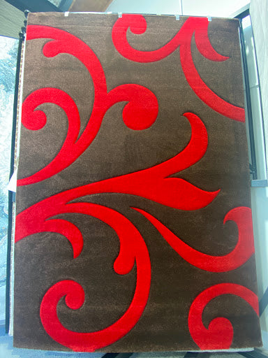 Brown & Red Filigree Design Turkish Rug - Rugs Direct